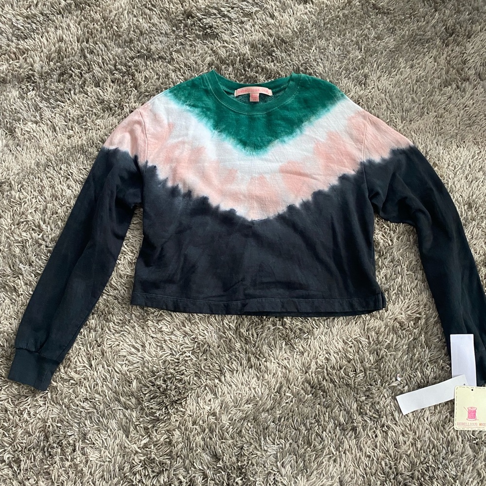 Rebellious One Green Tie-Dye Top